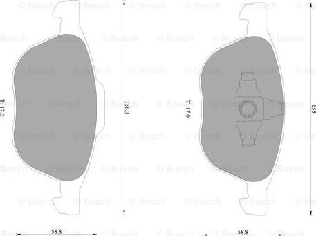 BOSCH 0 986 AB1 005 - Тормозные колодки, дисковые, комплект unicars.by