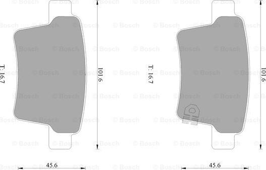 BOSCH 0 986 AB1 001 - Тормозные колодки, дисковые, комплект unicars.by