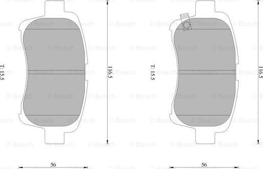 BOSCH 0 986 AB1 014 - Тормозные колодки, дисковые, комплект unicars.by