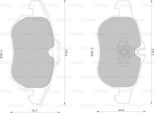 BOSCH 0 986 AB1 702 - Тормозные колодки, дисковые, комплект unicars.by