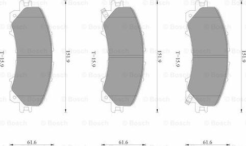 BOSCH 0 986 AB3 542 - Тормозные колодки, дисковые, комплект unicars.by