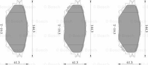 BOSCH 0 986 AB3 514 - Тормозные колодки, дисковые, комплект unicars.by