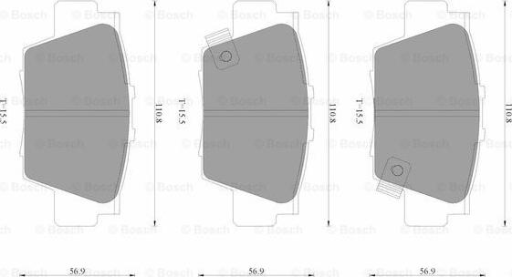 BOSCH 0 986 AB3 523 - Тормозные колодки, дисковые, комплект unicars.by