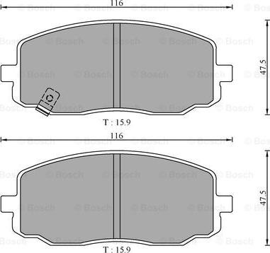 BOSCH 0 986 AB3 057 - Тормозные колодки, дисковые, комплект unicars.by