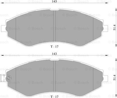 BOSCH 0 986 AB3 061 - Тормозные колодки, дисковые, комплект unicars.by