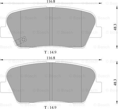 BOSCH 0 986 AB3 105 - Тормозные колодки, дисковые, комплект unicars.by