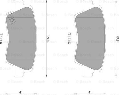 BOSCH 0 986 AB3 100 - Тормозные колодки, дисковые, комплект unicars.by