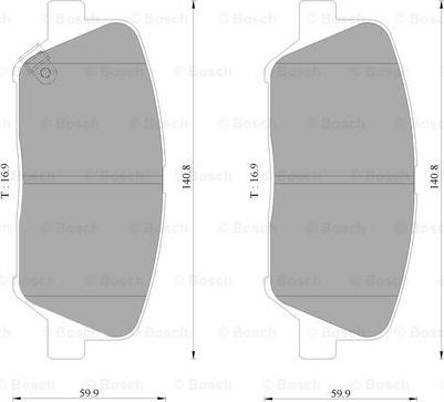 BOSCH 0 986 AB3 108 - Тормозные колодки, дисковые, комплект unicars.by