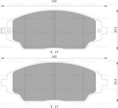 BOSCH 0 986 AB3 135 - Тормозные колодки, дисковые, комплект unicars.by