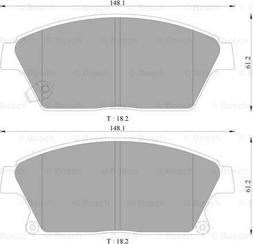 BOSCH 0 986 AB3 131 - Тормозные колодки, дисковые, комплект unicars.by