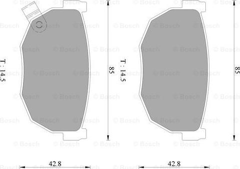 BOSCH 0 986 AB2 451 - Тормозные колодки, дисковые, комплект unicars.by