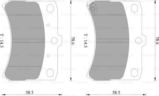 BOSCH 0 986 AB2 452 - Тормозные колодки, дисковые, комплект unicars.by