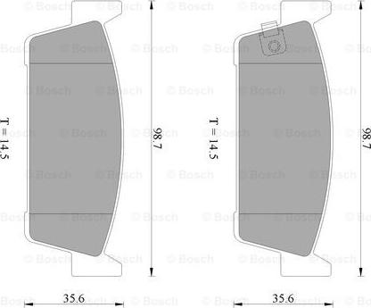 BOSCH 0 986 AB2 464 - Тормозные колодки, дисковые, комплект unicars.by