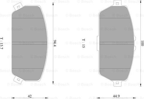 BOSCH 0 986 AB2 466 - Тормозные колодки, дисковые, комплект unicars.by