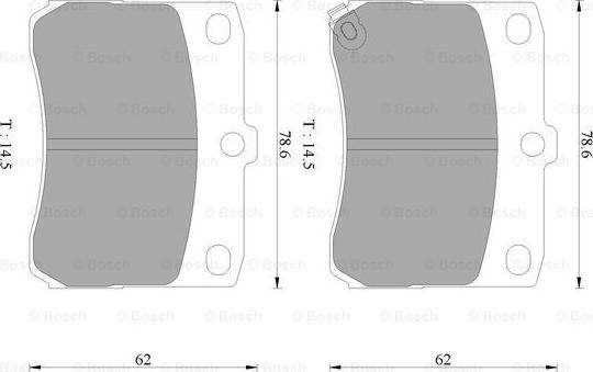 BOSCH 0 986 AB2 468 - Тормозные колодки, дисковые, комплект unicars.by