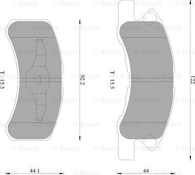 BOSCH 0 986 AB2 417 - Тормозные колодки, дисковые, комплект unicars.by