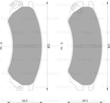 BOSCH 0 986 AB2 483 - Тормозные колодки, дисковые, комплект unicars.by