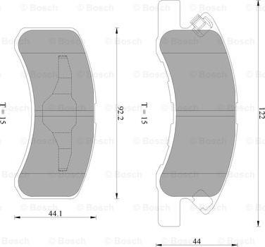 BOSCH 0 986 AB2 421 - Тормозные колодки, дисковые, комплект unicars.by