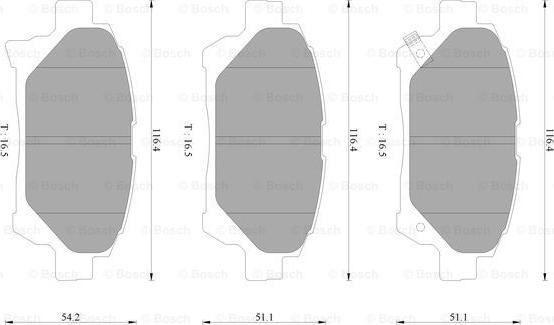 BOSCH 0 986 AB2 503 - Тормозные колодки, дисковые, комплект unicars.by