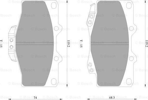 BOSCH 0 986 AB2 057 - Тормозные колодки, дисковые, комплект unicars.by