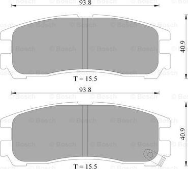 BOSCH 0 986 AB2 011 - Тормозные колодки, дисковые, комплект unicars.by