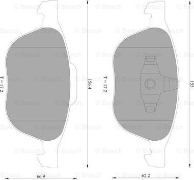 BOSCH 0 986 AB2 395 - Тормозные колодки, дисковые, комплект unicars.by