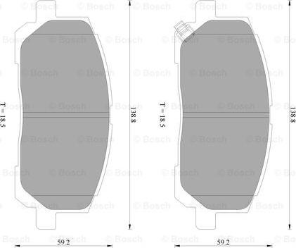 BOSCH 0 986 AB2 384 - Тормозные колодки, дисковые, комплект unicars.by