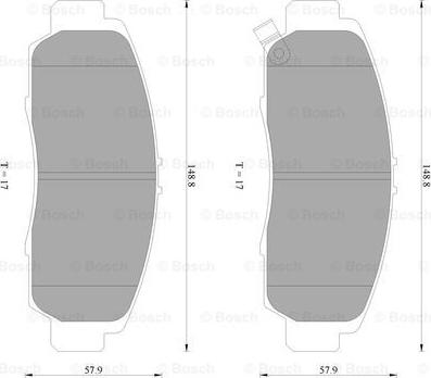 BOSCH 0 986 AB2 381 - Тормозные колодки, дисковые, комплект unicars.by