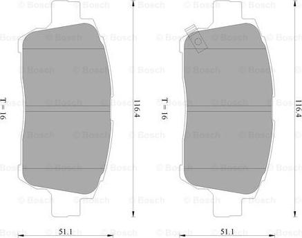 BOSCH 0 986 AB2 382 - Тормозные колодки, дисковые, комплект unicars.by