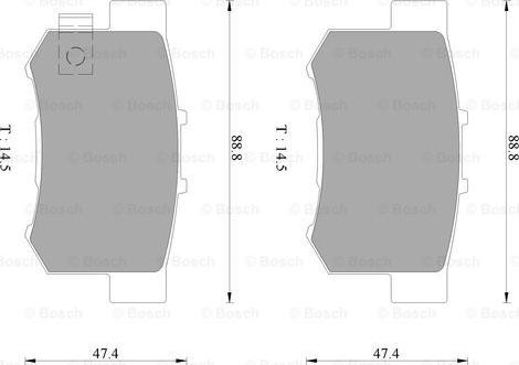 BOSCH 0 986 AB2 206 - Тормозные колодки, дисковые, комплект unicars.by