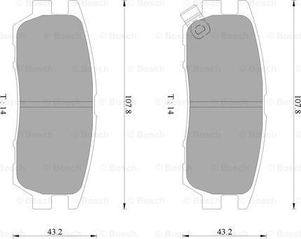 BOSCH 0 986 AB2 208 - Тормозные колодки, дисковые, комплект unicars.by