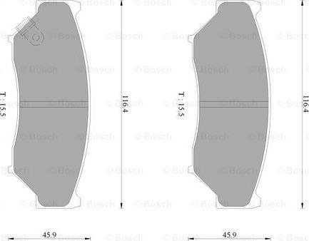 BOSCH 0 986 AB2 211 - Тормозные колодки, дисковые, комплект unicars.by