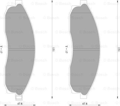 BOSCH 0 986 AB2 278 - Тормозные колодки, дисковые, комплект unicars.by