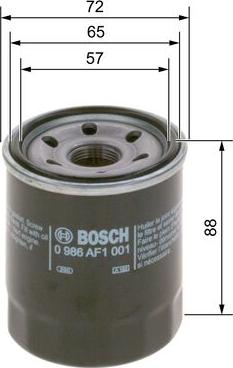 BOSCH 0 986 AF1 001 - Масляный фильтр unicars.by