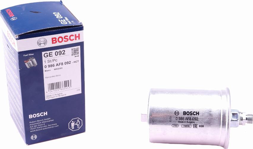 BOSCH 0 986 AF8 092 - Топливный фильтр unicars.by