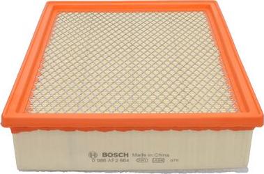 BOSCH 0 986 AF2 664 - Воздушный фильтр, двигатель unicars.by