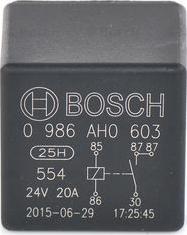 BOSCH 0 986 AH0 603 - Реле, рабочий ток unicars.by