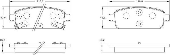 BOSCH 0 986 BB0 960 - Тормозные колодки, дисковые, комплект unicars.by