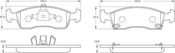 BOSCH 0 986 BB0 982 - Тормозные колодки, дисковые, комплект unicars.by