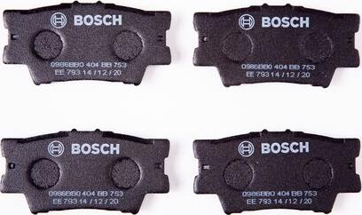 BOSCH 0 986 BB0 404 - Тормозные колодки, дисковые, комплект unicars.by