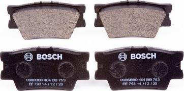 BOSCH 0 986 BB0 404 - Тормозные колодки, дисковые, комплект unicars.by