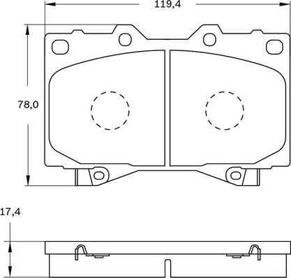 BOSCH 0 986 BB0 544 - Тормозные колодки, дисковые, комплект unicars.by