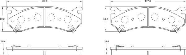 BOSCH 0 986 BB0 546 - Тормозные колодки, дисковые, комплект unicars.by