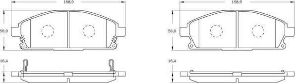 BOSCH 0 986 BB0 563 - Тормозные колодки, дисковые, комплект unicars.by