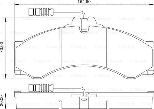 BOSCH 0 986 BB0 061 - Тормозные колодки, дисковые, комплект unicars.by