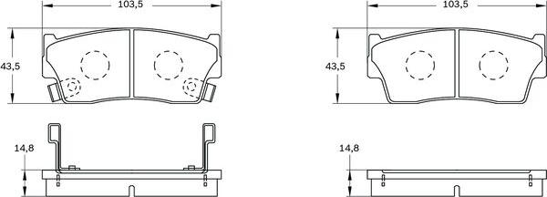 BOSCH 0 986 BB0 089 - Тормозные колодки, дисковые, комплект unicars.by