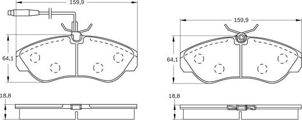 BOSCH 0 986 BB0 155 - Тормозные колодки, дисковые, комплект unicars.by