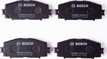 BOSCH 0 986 BB0 396 - Тормозные колодки, дисковые, комплект unicars.by