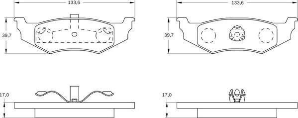 BOSCH 0 986 BB0 303 - Тормозные колодки, дисковые, комплект unicars.by