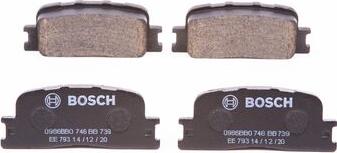 BOSCH 0 986 BB0 746 - Тормозные колодки, дисковые, комплект unicars.by